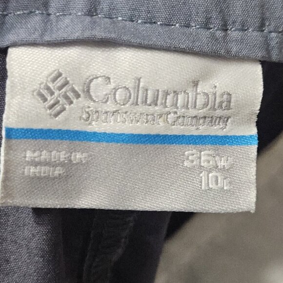 Columbia Womens Size 36W Us 10 Blue Flat Front Chino Shorts Gorpcore Hiking Golf - Picture 3 of 7